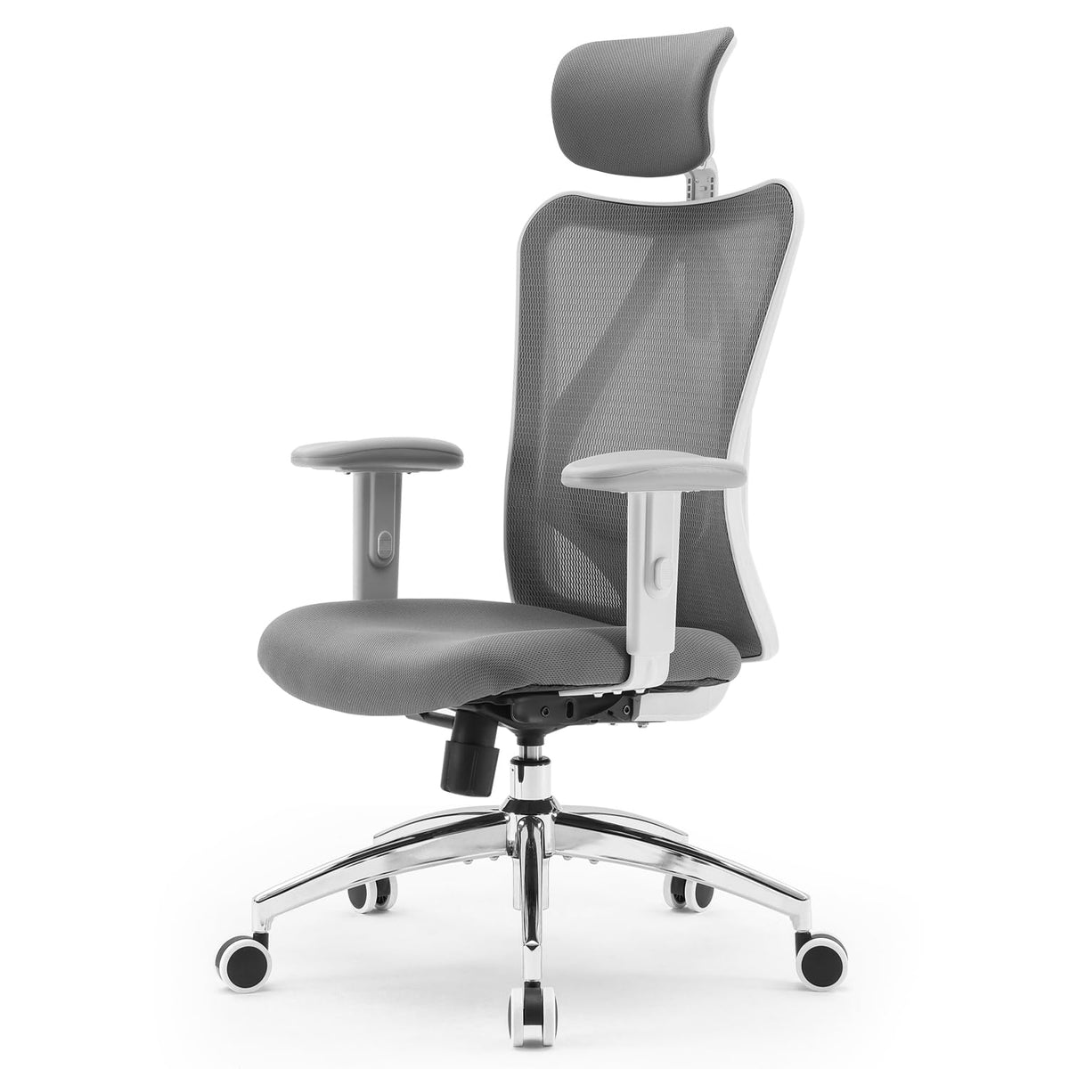 SIHOO Ergonomischer Bürostuhl – Verstellbare Lendenstütze, Kopfstütze, Wippfunktion, Belastbar bis 150 kg