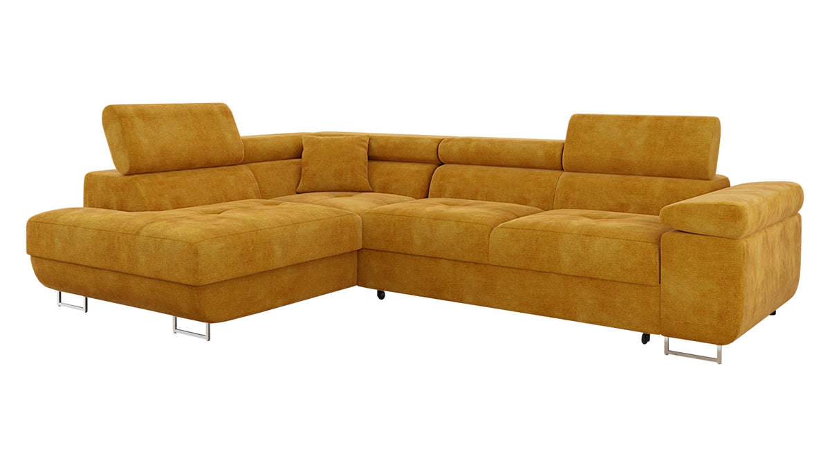 Mirjan24 Torezio Ecksofa mit Schlaffunktion und Bettkasten – 4-Sitzer L-Form