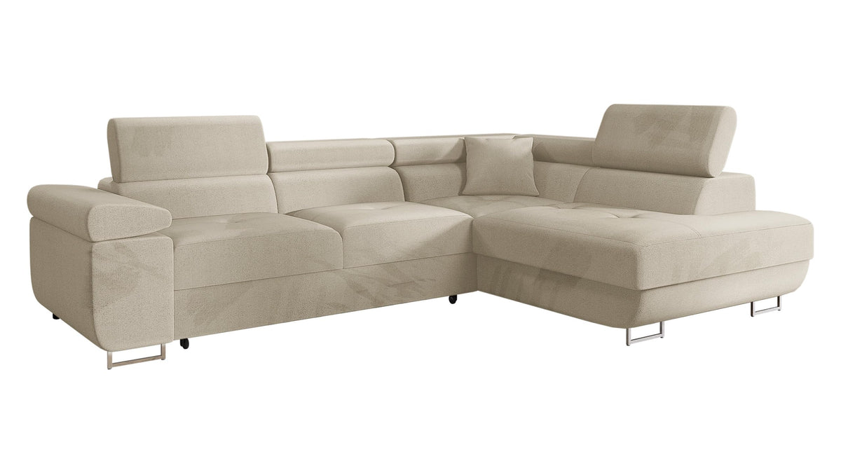 Mirjan24 Torezio Ecksofa mit Schlaffunktion und Bettkasten – 4-Sitzer L-Form