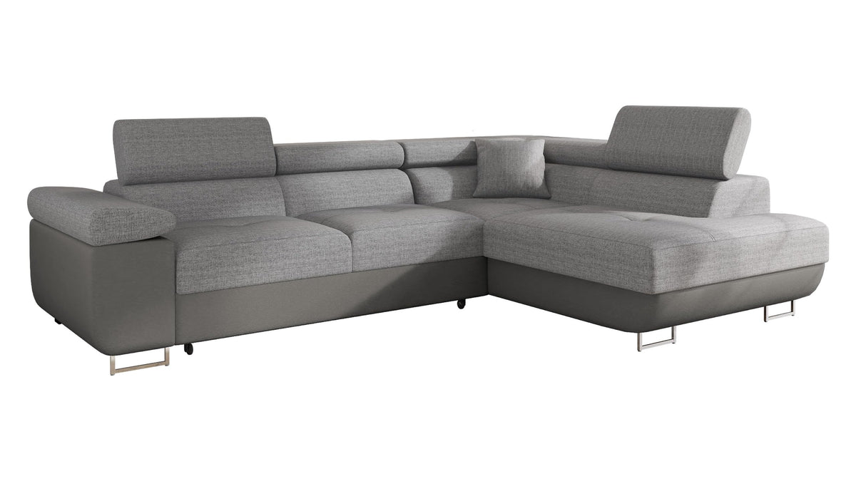 Mirjan24 Torezio Ecksofa mit Schlaffunktion und Bettkasten – 4-Sitzer L-Form
