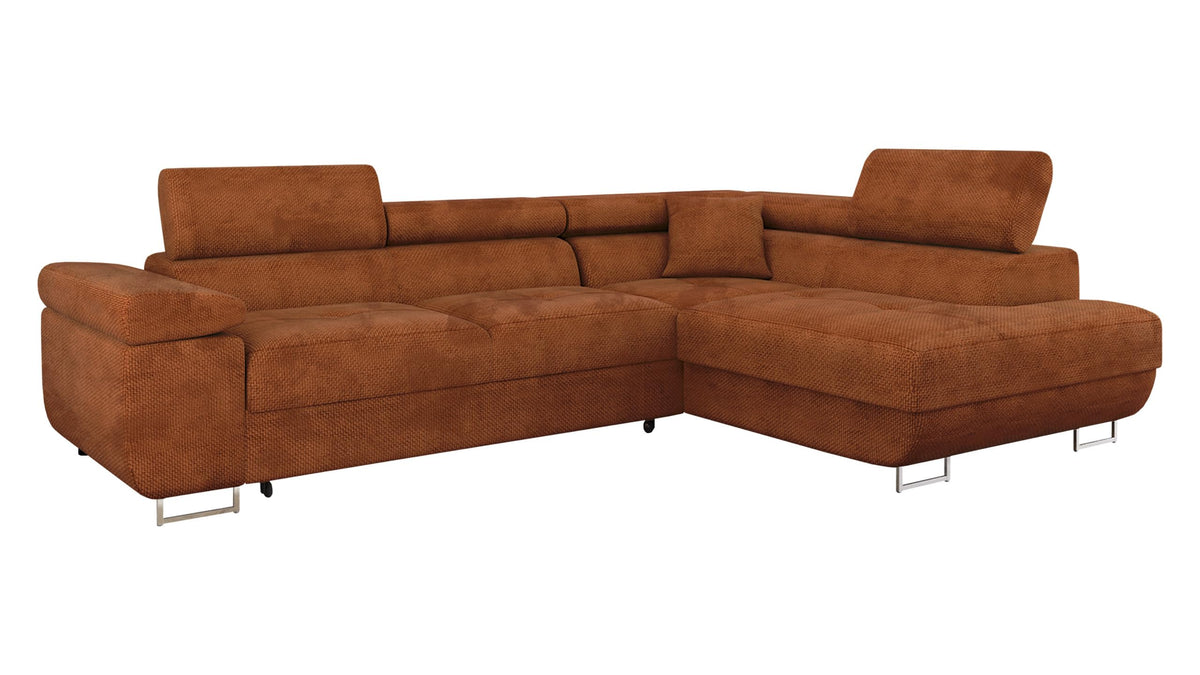 Mirjan24 Torezio Ecksofa mit Schlaffunktion und Bettkasten – 4-Sitzer L-Form