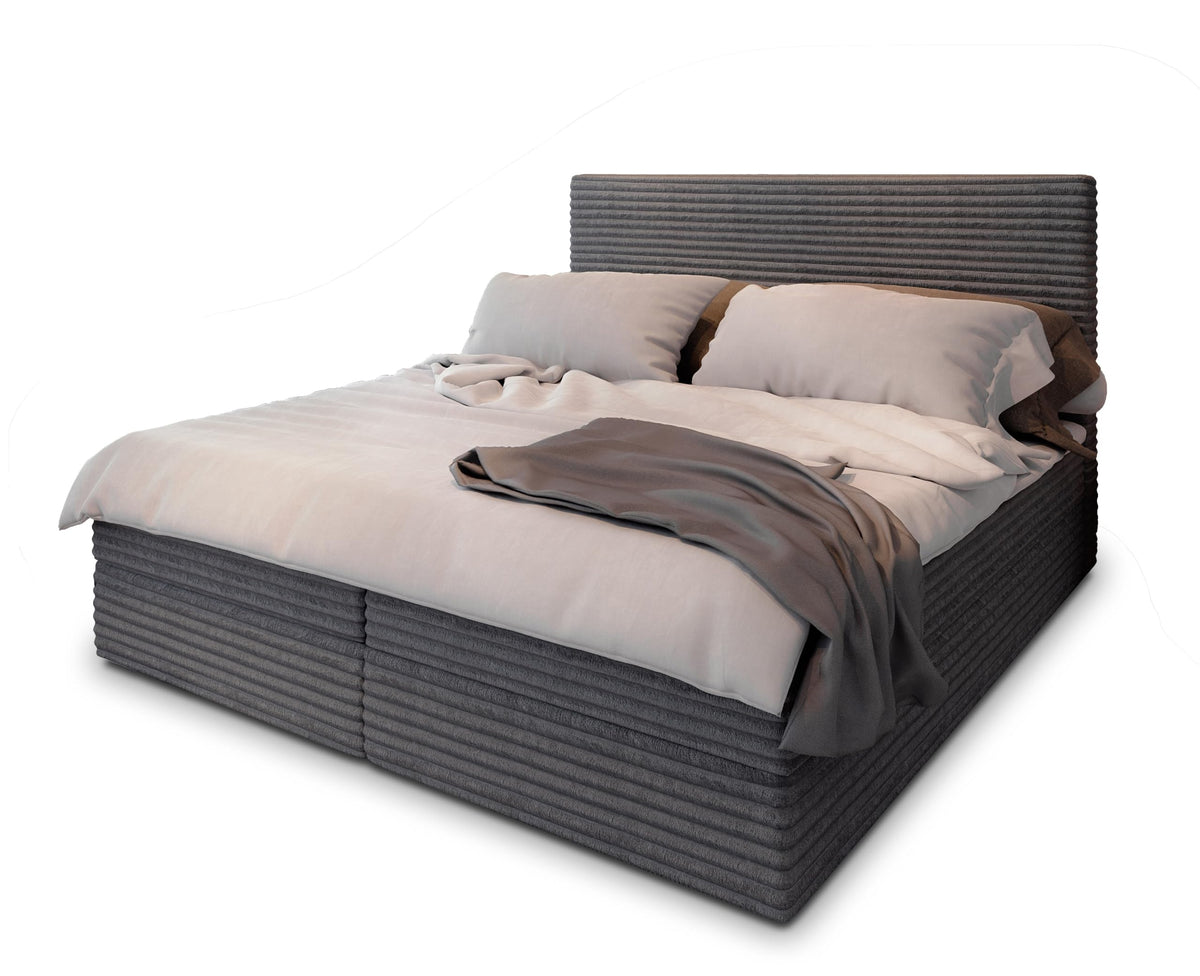 Masseno Boxspring bed PISA – Complete set with mattress & topper, storage box, upholstered bed