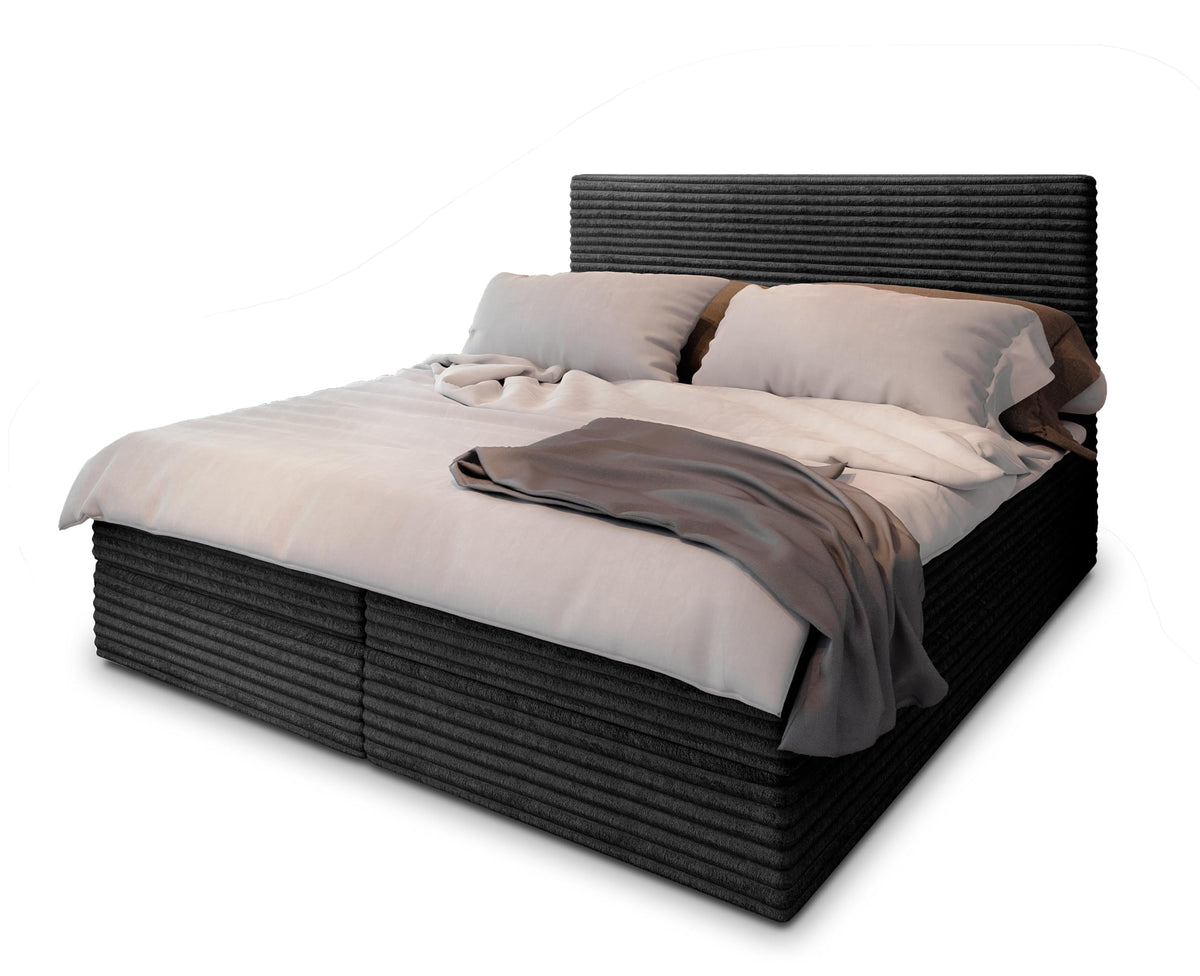 Masseno Boxspring bed PISA – Complete set with mattress & topper, storage box, upholstered bed