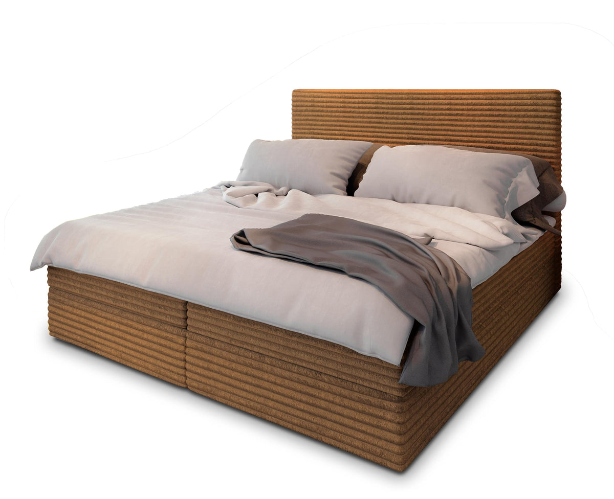 Masseno Boxspring bed PISA – Complete set with mattress & topper, storage box, upholstered bed