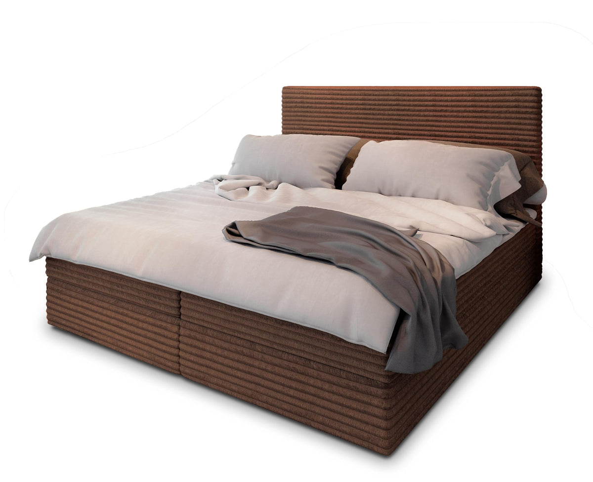 Masseno Boxspring bed PISA – Complete set with mattress & topper, storage box, upholstered bed