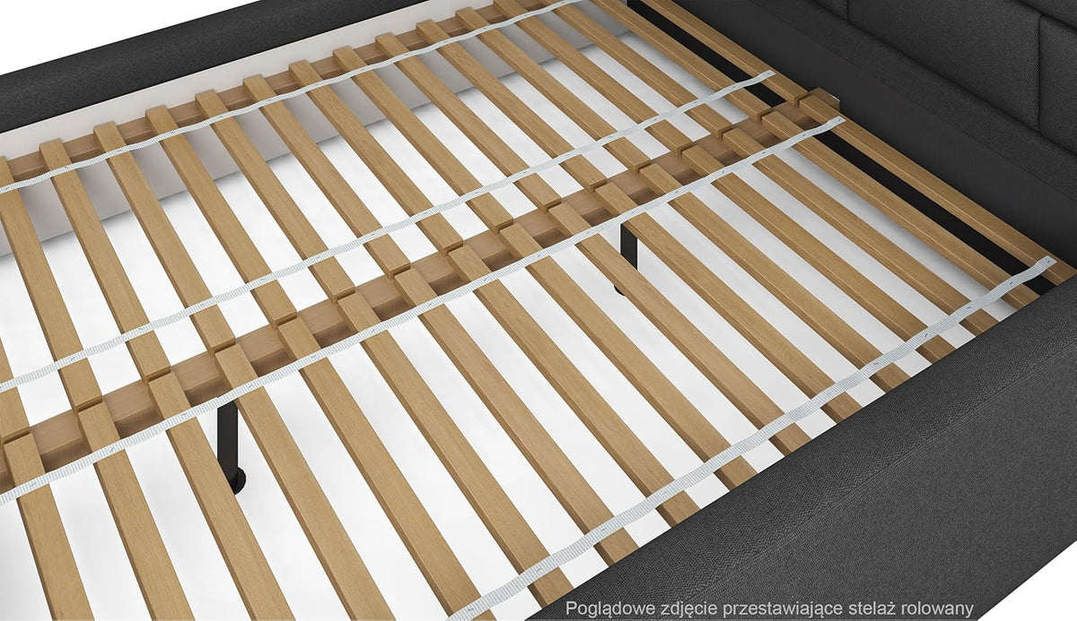 Selsey Polsterbett mit Holzrahmen | Modernes Doppelbett | Bouclé Stoff, Stabil & Langlebig