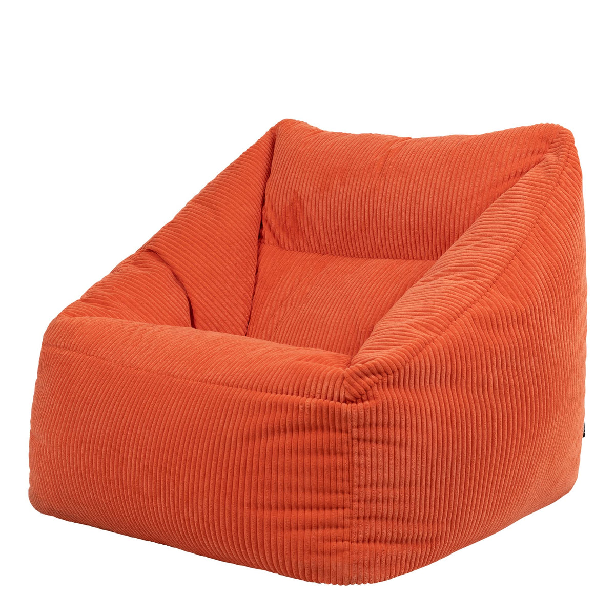 Icon Natalia Sitzsack Sessel mit Hocker Beige – Flauschiger Cord, Bean Bag Chair für Wohnzimmer & Büro