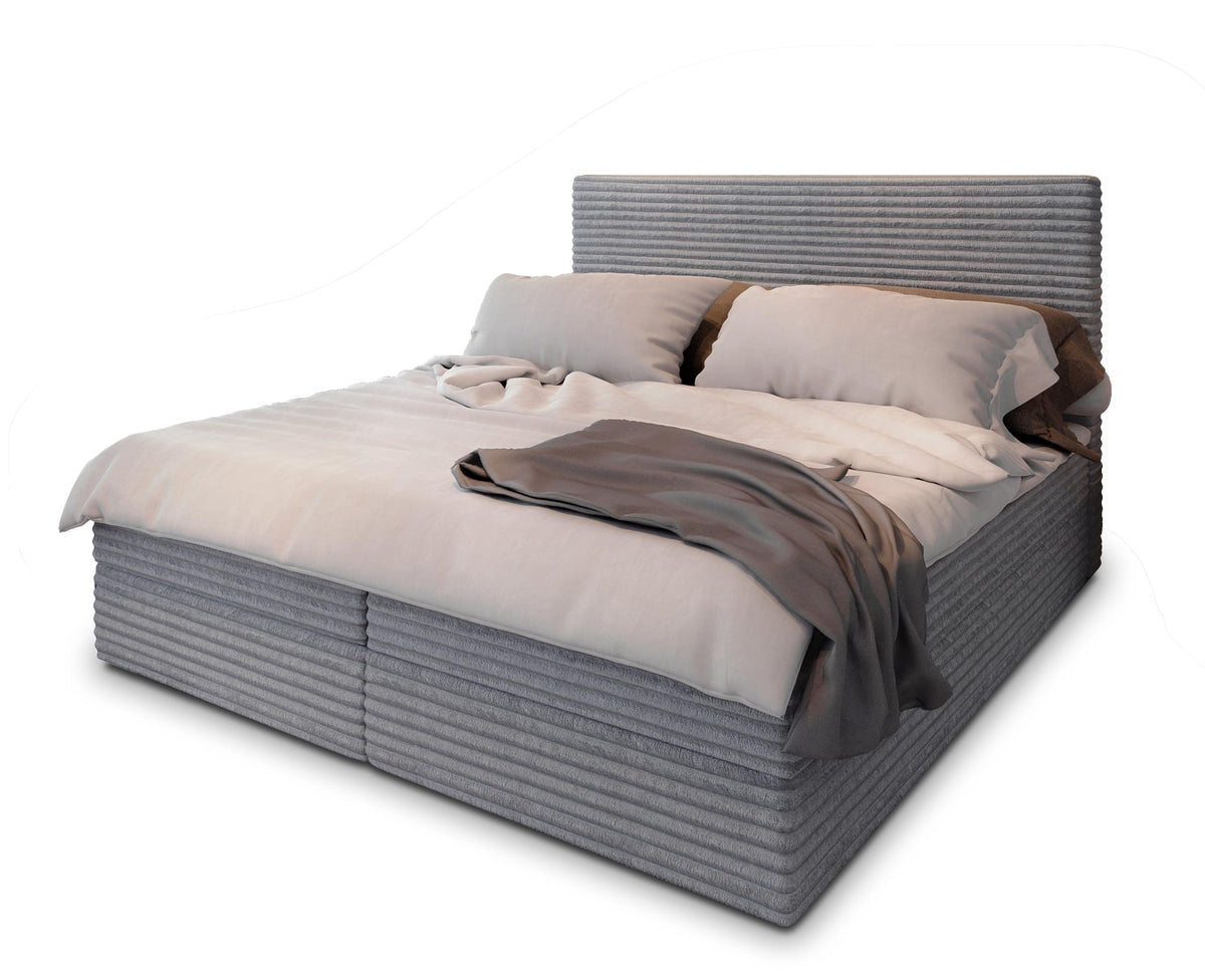 Masseno Boxspring bed PISA – Complete set with mattress & topper, storage box, upholstered bed