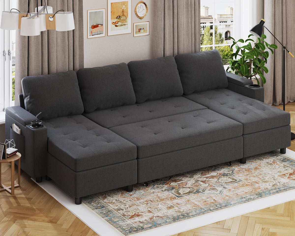 Devoko Ecksofa mit Schlaffunktion – 3-Sitzer, Bettkasten & Schlaffunktion