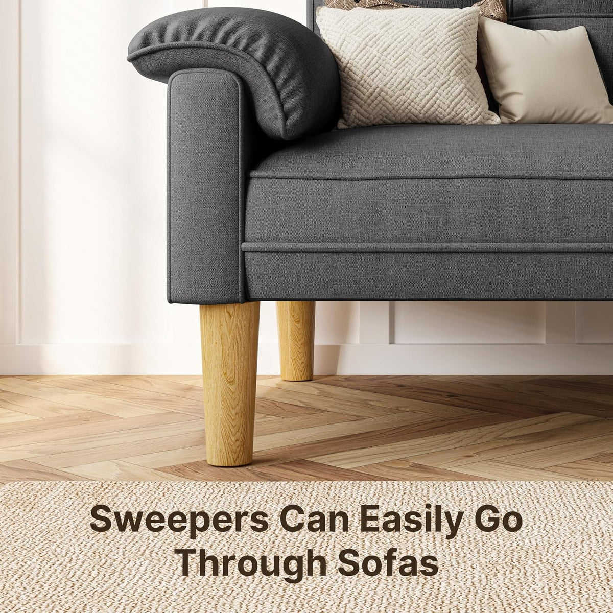 Xbro 2-Sitzer Stoffsofa – Modernes Loveseat, Mit Armlehnen und Seitentasche