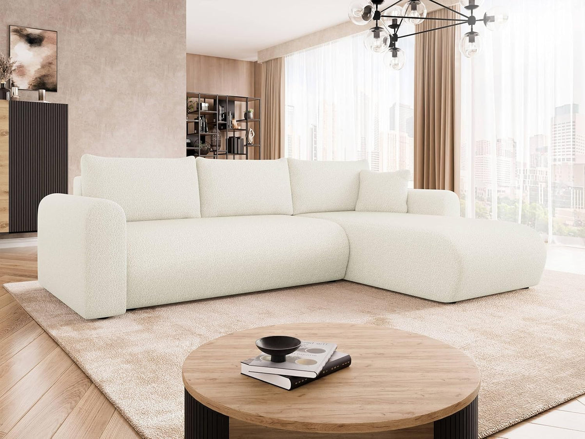 Mirjan24 Ecksofa Eliwo L-Form, Schlafsofa mit Bettkasten, Wohnlandschaft mit Schlaffunktion, modernes Polstersofa, universelle Ottomane