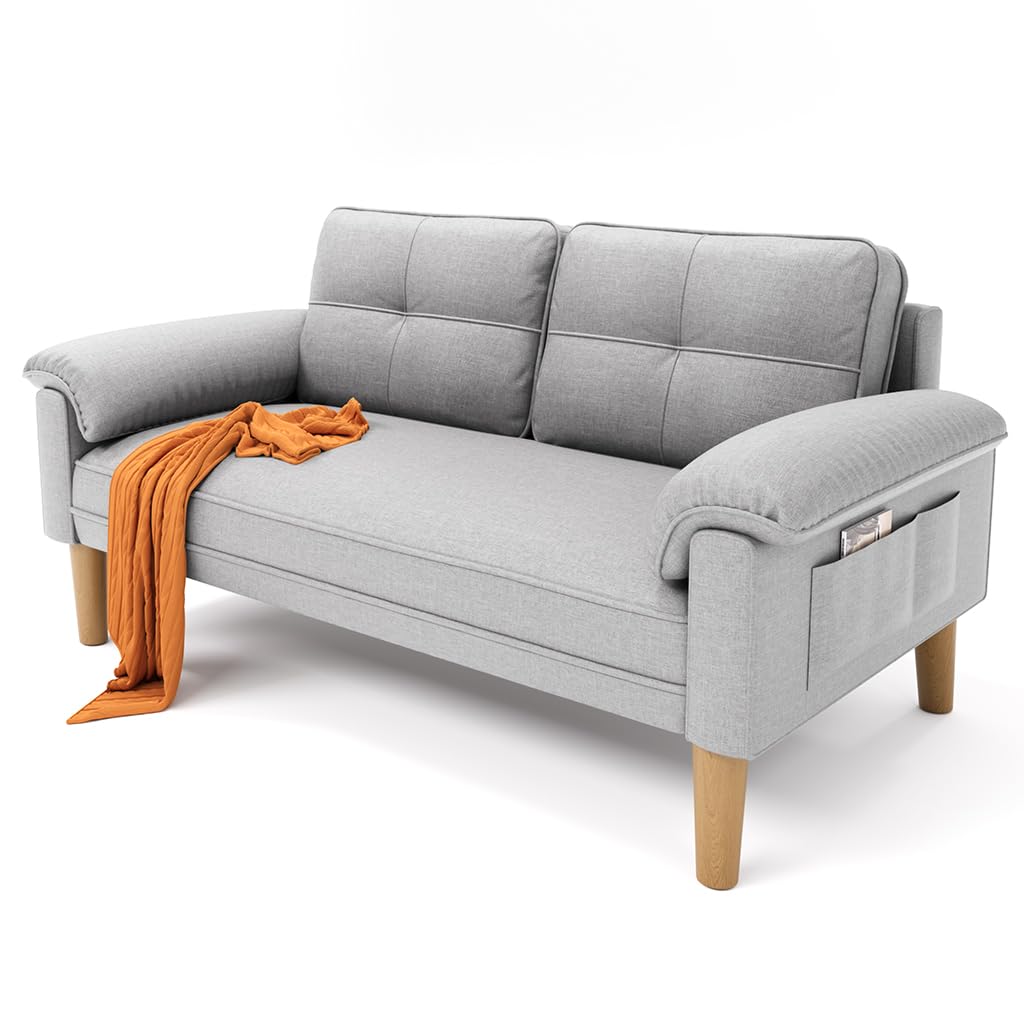 Xbro 2-Sitzer Stoffsofa – Modernes Loveseat, Mit Armlehnen und Seitentasche
