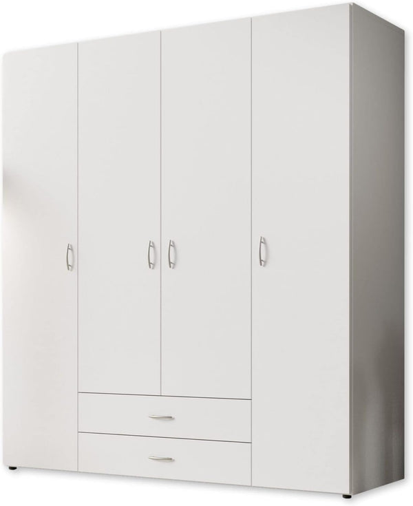 Stella Trading Kleiderschrank mit Drehtüren – Holzschrank für Schlafzimmer, zeitloses Design