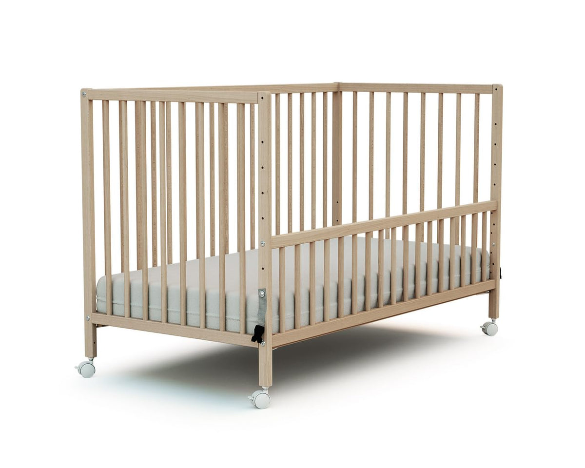 Webaby - Babybett Beistellbett Holz 60x120 cm Buche Natur LIO | Kinderbett Co-Sleeping Babybett | Von Geburt an | Höhenverstellbar | Lattenrost