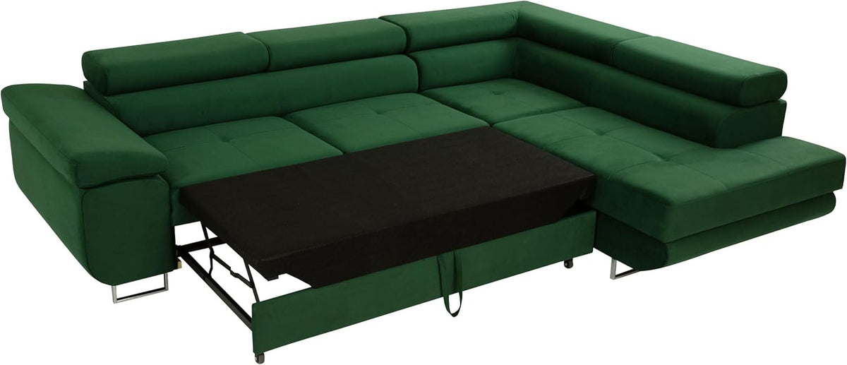 Mirjan24 Torezio Ecksofa mit Schlaffunktion und Bettkasten – 4-Sitzer L-Form