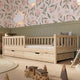 Crazy Pine Kinderbett Montessori mit Schubladen, Massivholz, Rausfallschutz, Lattenrost inklusive, Skandinavisches Design