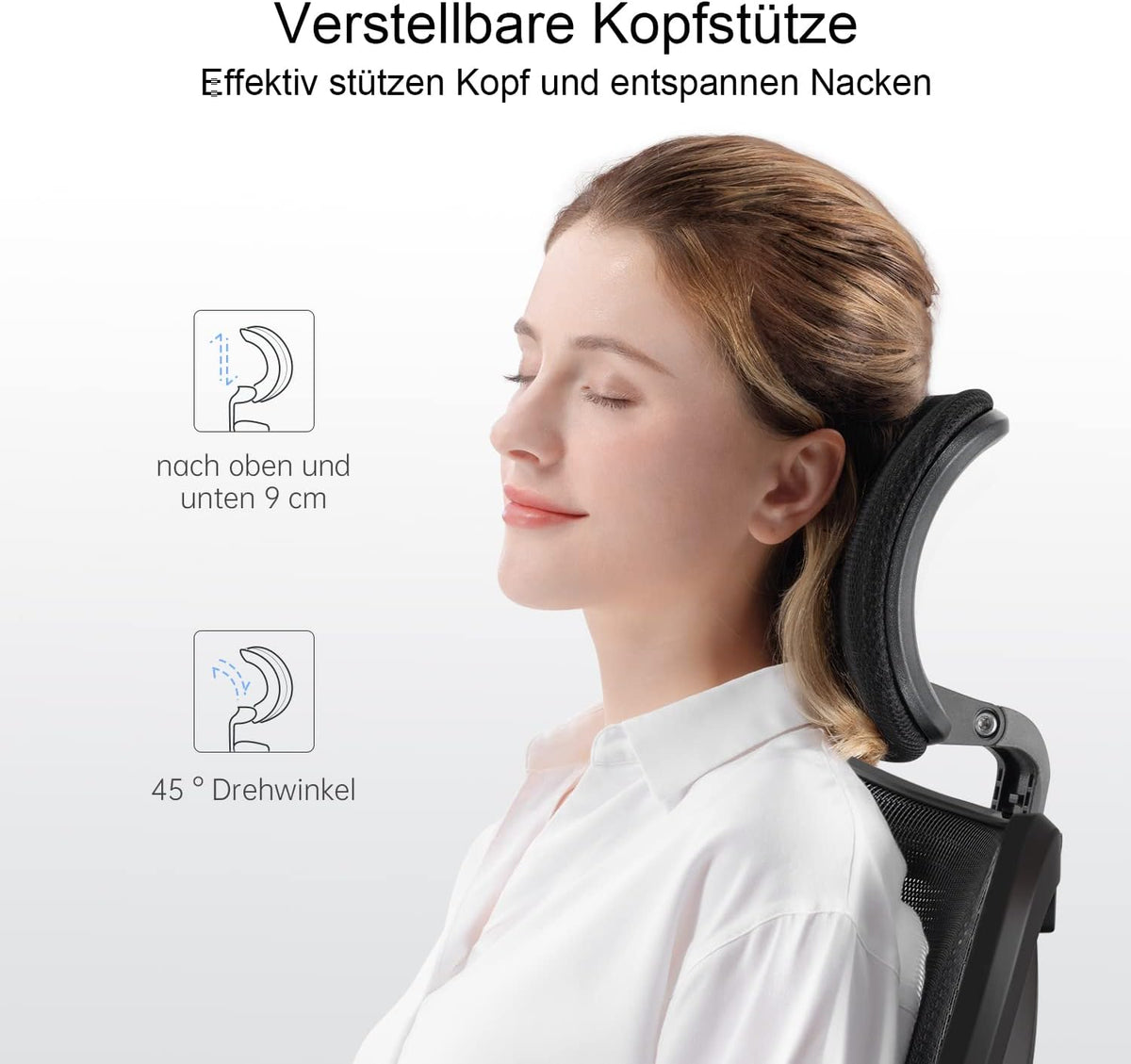 SIHOO Ergonomischer Bürostuhl – Verstellbare Lendenstütze, Kopfstütze, Wippfunktion, Belastbar bis 150 kg