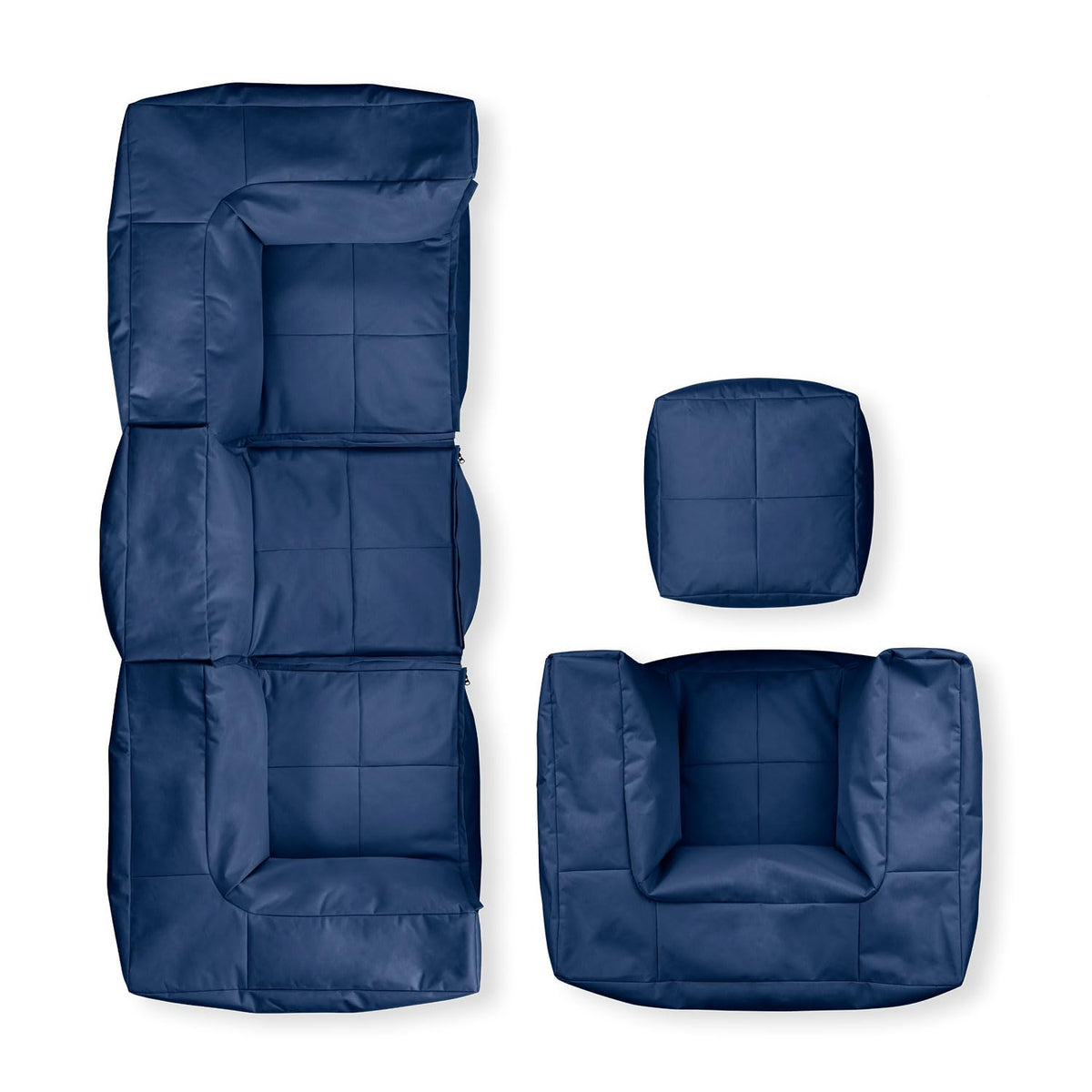 Lumaland Modulares Cord Sitzsack Sofa Set – Bean Bag Module mit EPS-Füllung, Weich, Indoor, Modern