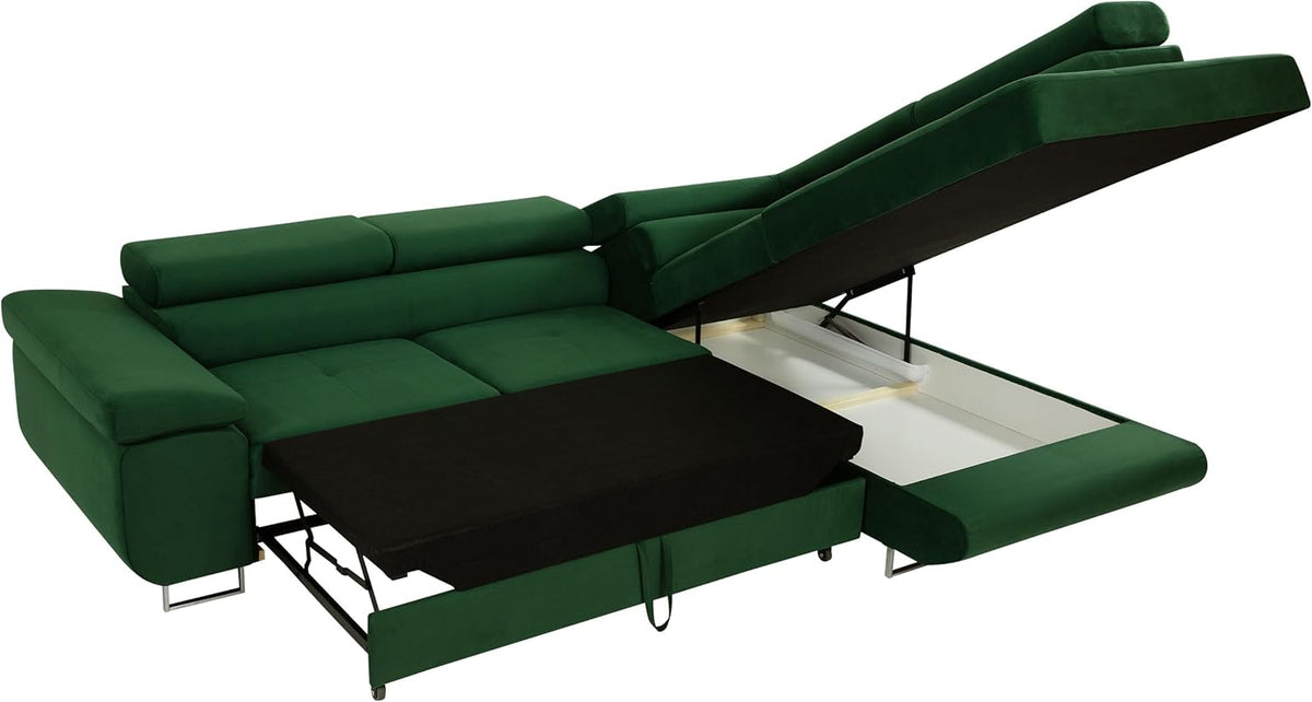 Mirjan24 Torezio Ecksofa mit Schlaffunktion und Bettkasten – 4-Sitzer L-Form