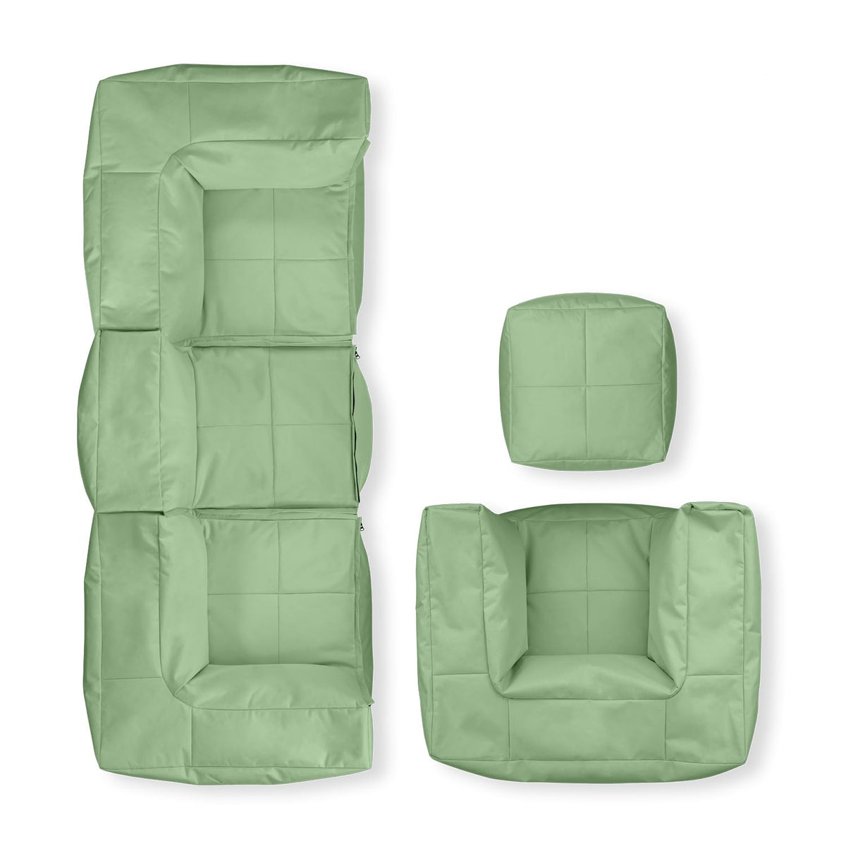 Lumaland Modulares Cord Sitzsack Sofa Set – Bean Bag Module mit EPS-Füllung, Weich, Indoor, Modern