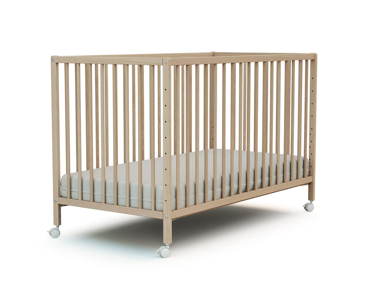 Webaby - Babybett Beistellbett Holz 60x120 cm Buche Natur LIO | Kinderbett Co-Sleeping Babybett | Von Geburt an | Höhenverstellbar | Lattenrost