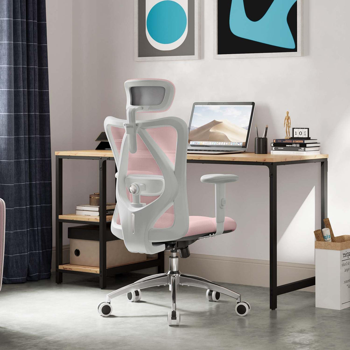 SIHOO Ergonomischer Bürostuhl – Verstellbare Lendenstütze, Kopfstütze, Wippfunktion, Belastbar bis 150 kg