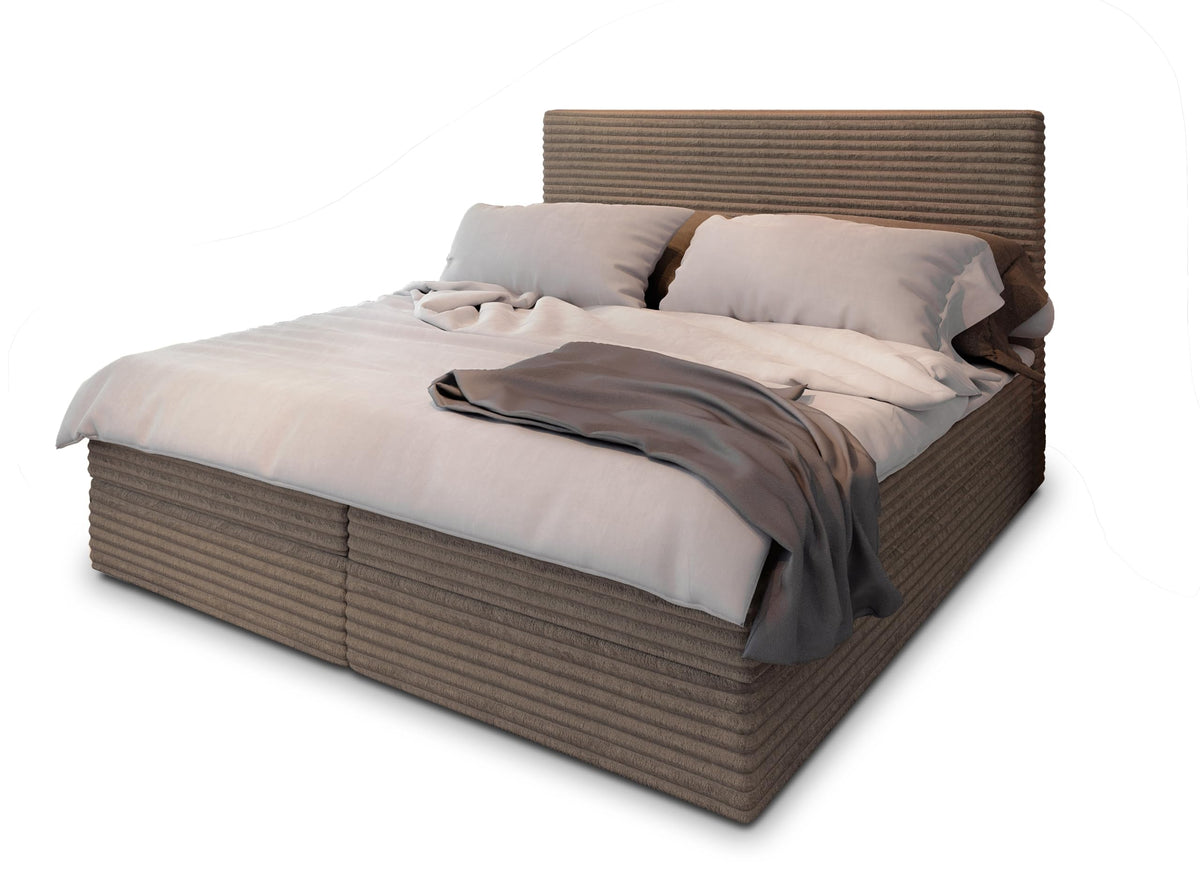 Masseno Boxspring bed PISA – Complete set with mattress & topper, storage box, upholstered bed