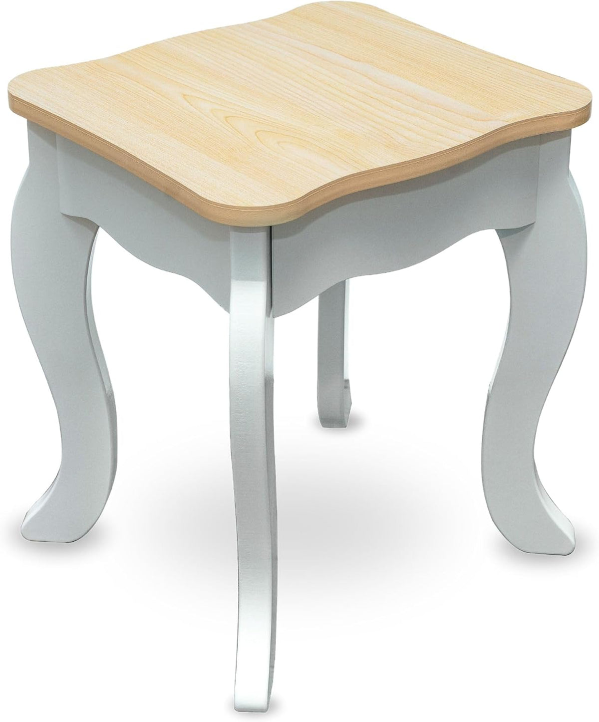 Mamabrum XXL Kinder Schminktisch aus Holz mit LED-Spiegel, Hocker & Beauty Zubehör