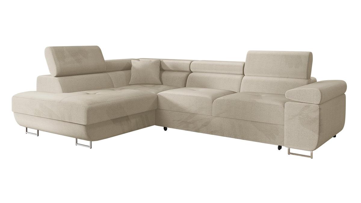 Mirjan24 Torezio Ecksofa mit Schlaffunktion und Bettkasten – 4-Sitzer L-Form