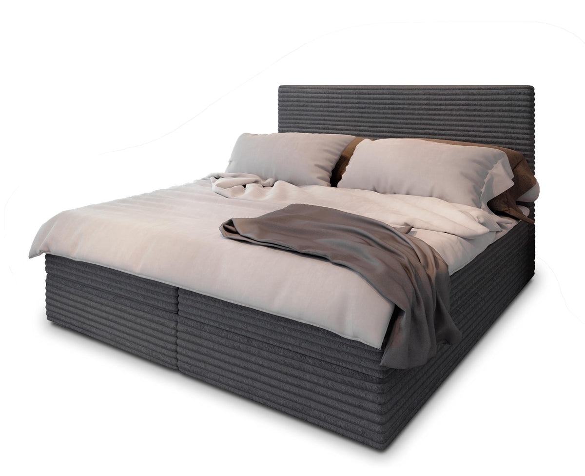Masseno Boxspring bed PISA – Complete set with mattress & topper, storage box, upholstered bed