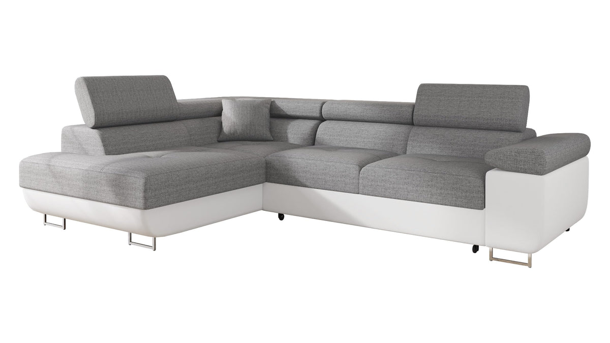 Mirjan24 Torezio Ecksofa mit Schlaffunktion und Bettkasten – 4-Sitzer L-Form