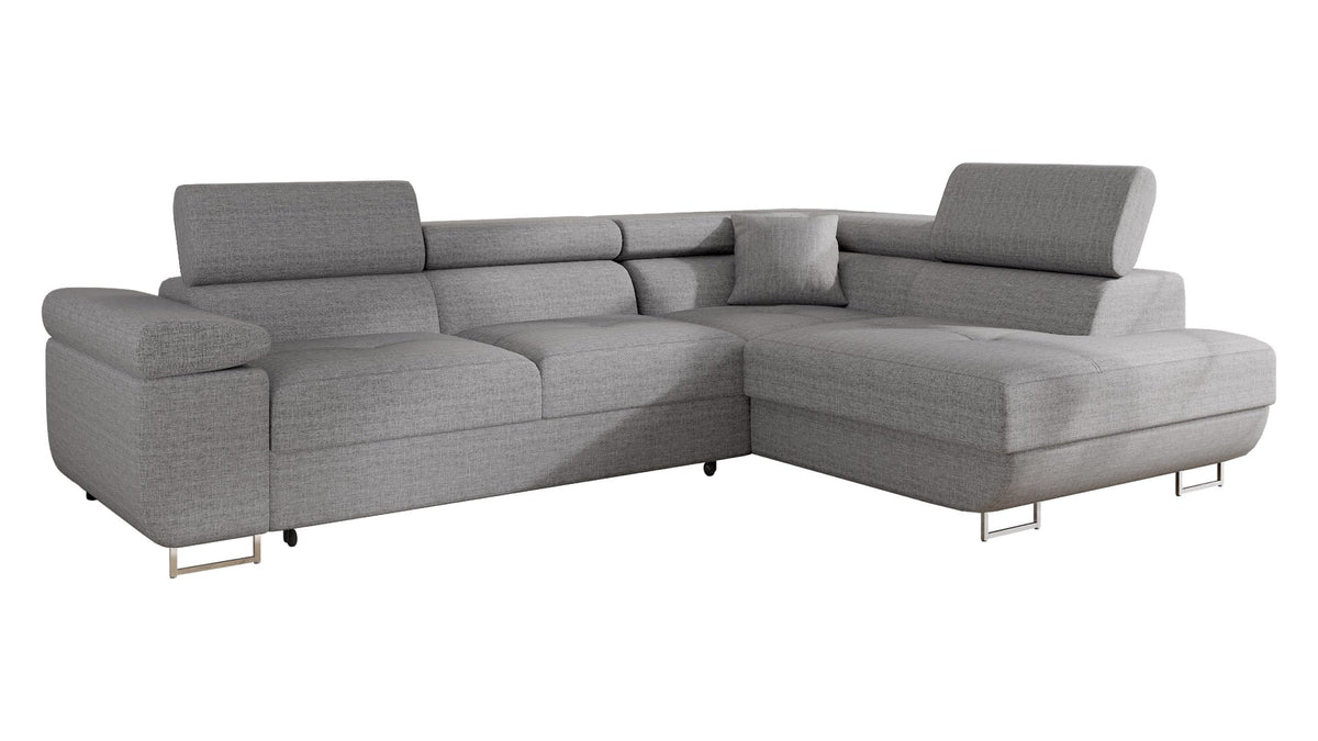 Mirjan24 Torezio Ecksofa mit Schlaffunktion und Bettkasten – 4-Sitzer L-Form