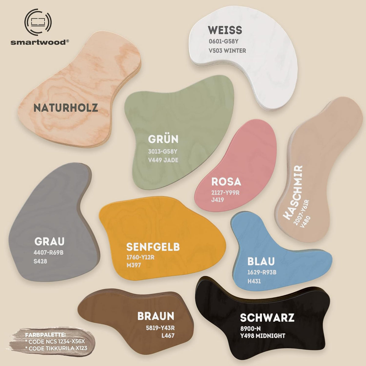 smartwood Montessori Holzbett mit Rausfallschutz & Lattenrost – Bodenbett für Kinder – FSC