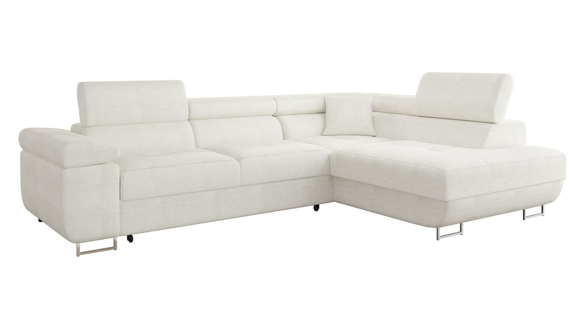 Mirjan24 Torezio Ecksofa mit Schlaffunktion und Bettkasten – 4-Sitzer L-Form