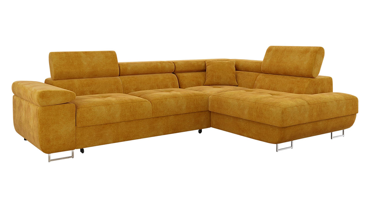 Mirjan24 Torezio Ecksofa mit Schlaffunktion und Bettkasten – 4-Sitzer L-Form