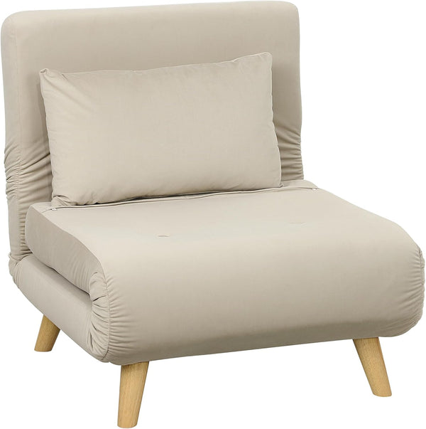 HOMCOM 3-in-1 Schlafsofa Beige – Klappsofa mit Bettfunktion & verstellbarer Rückenlehne