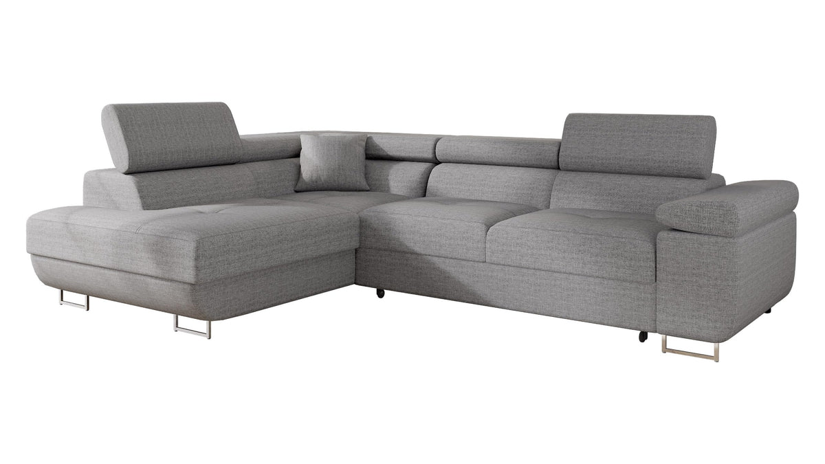 Mirjan24 Torezio Ecksofa mit Schlaffunktion und Bettkasten – 4-Sitzer L-Form