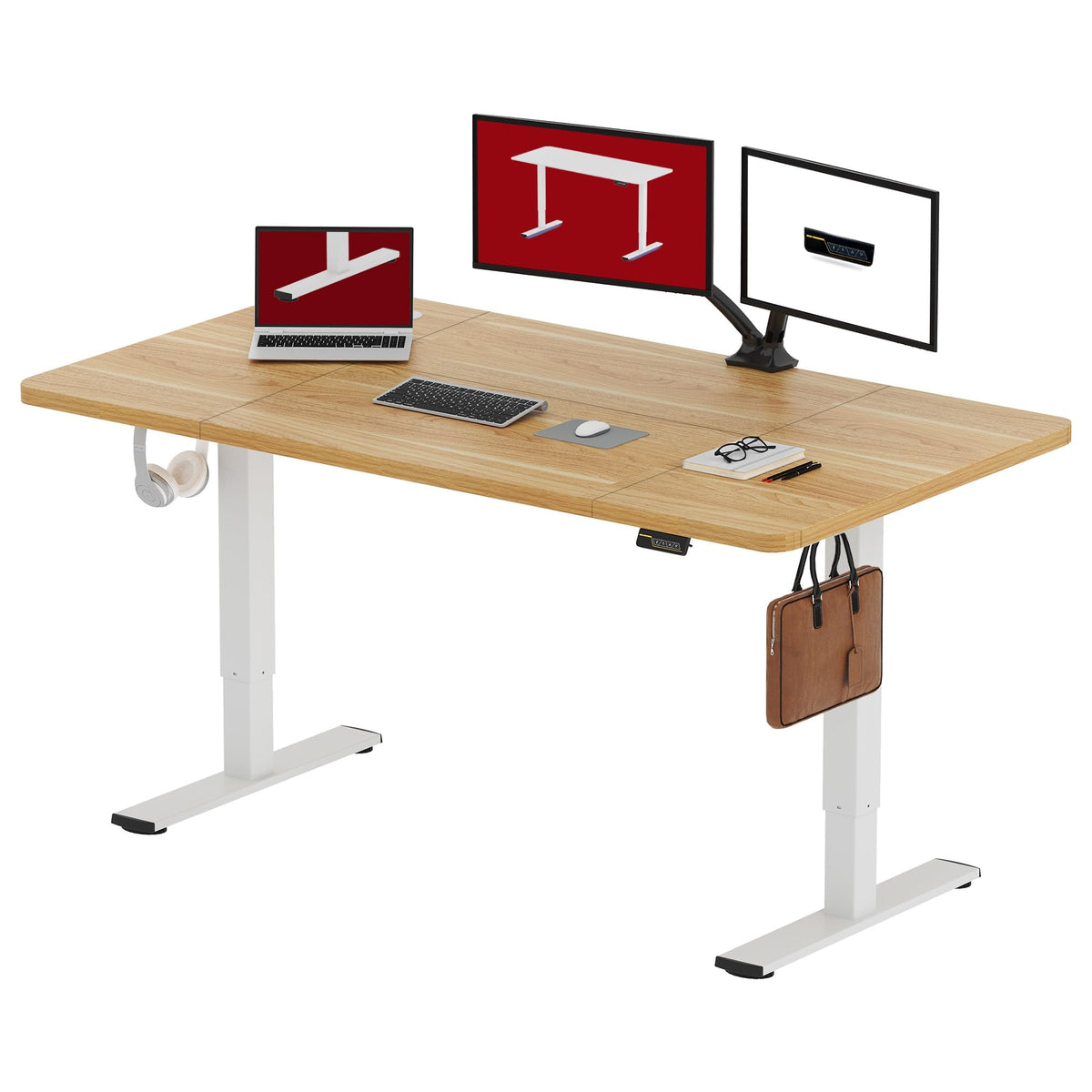 SANODESK höhenverstellbarer Schreibtisch – XXL Stehschreibtisch elektrisch, ergonomisch, stabil