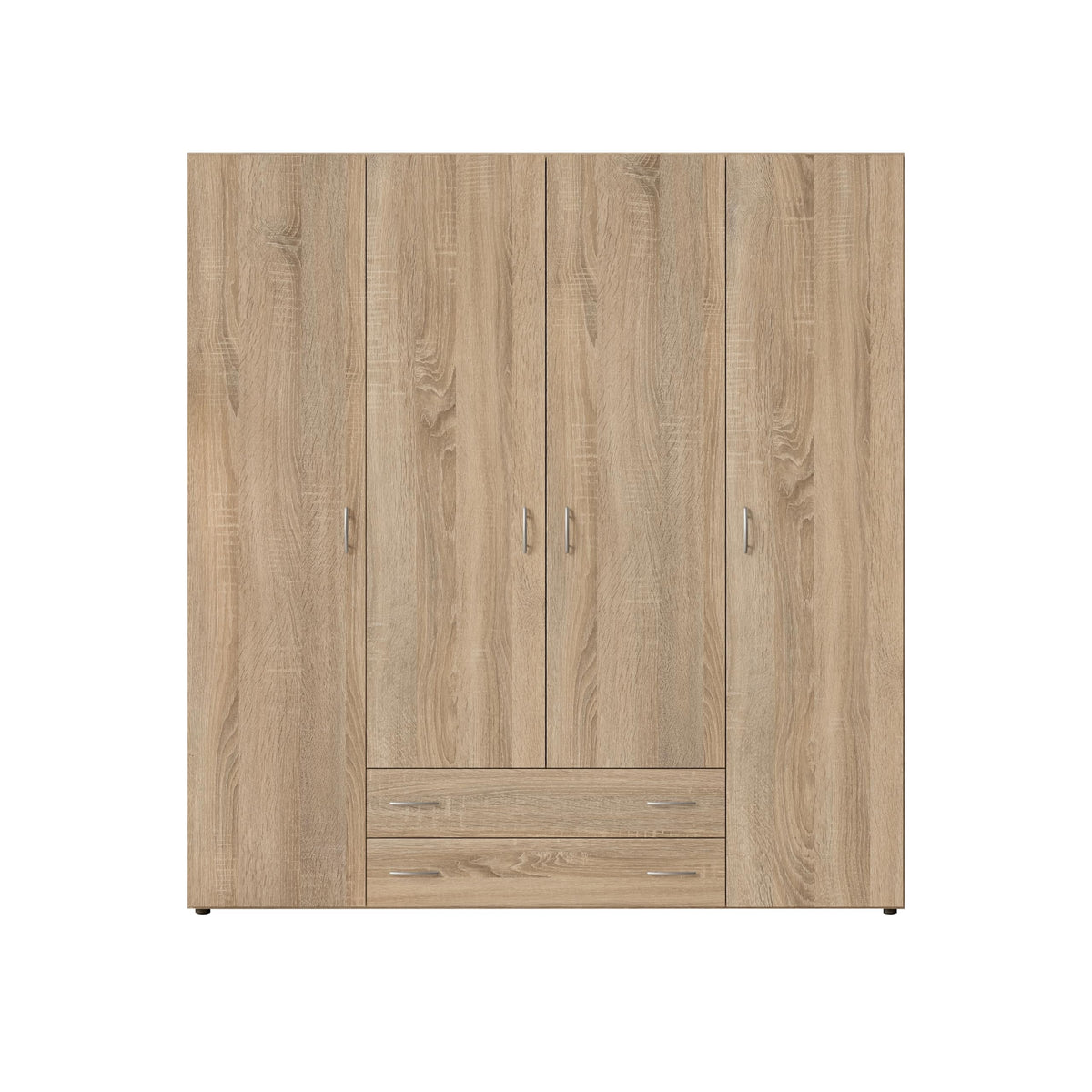 Stella Trading Kleiderschrank mit Drehtüren – Holzschrank für Schlafzimmer, zeitloses Design