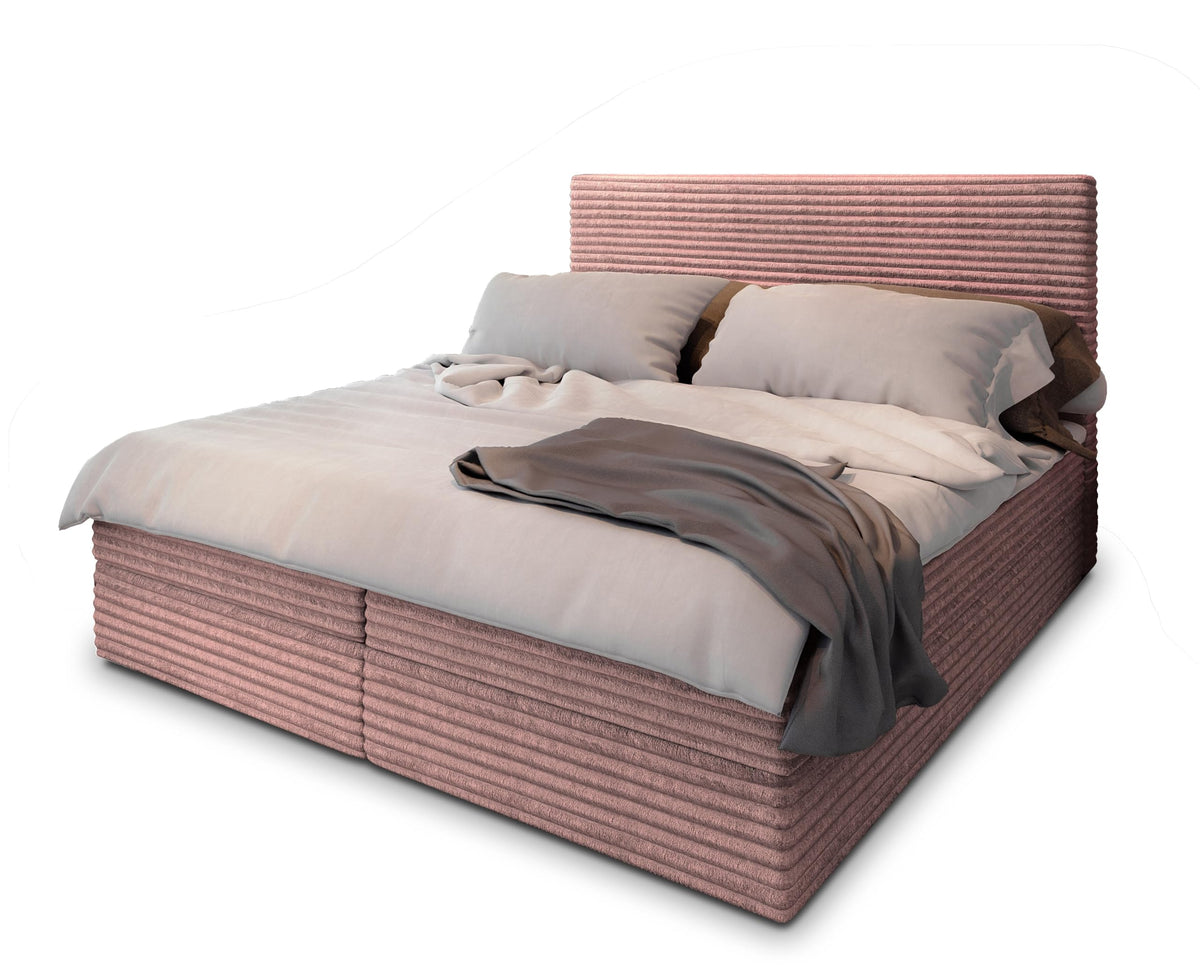 Masseno Boxspring bed PISA – Complete set with mattress & topper, storage box, upholstered bed
