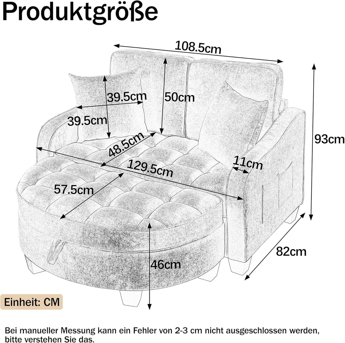 Gelukueub Multifunktionales Sofa-Bett 2-in-1 – Modernes Schlafsofa mit Stauraum, platzsparend