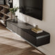POVISON Floating TV Stand Solid Wood – Modern Wall Mounted Media Console with Storage & Cable Management