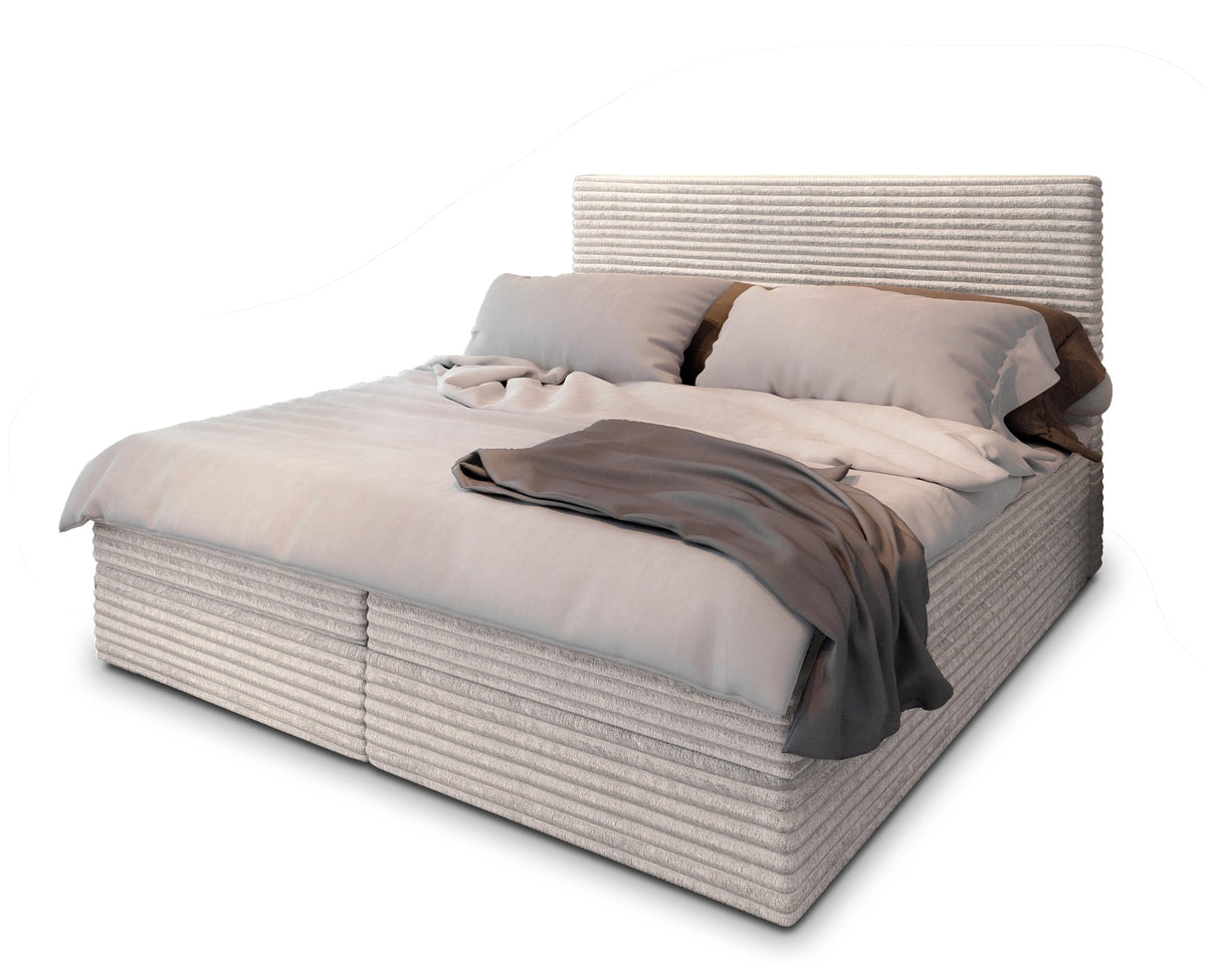 Masseno Boxspring bed PISA – Complete set with mattress & topper, storage box, upholstered bed
