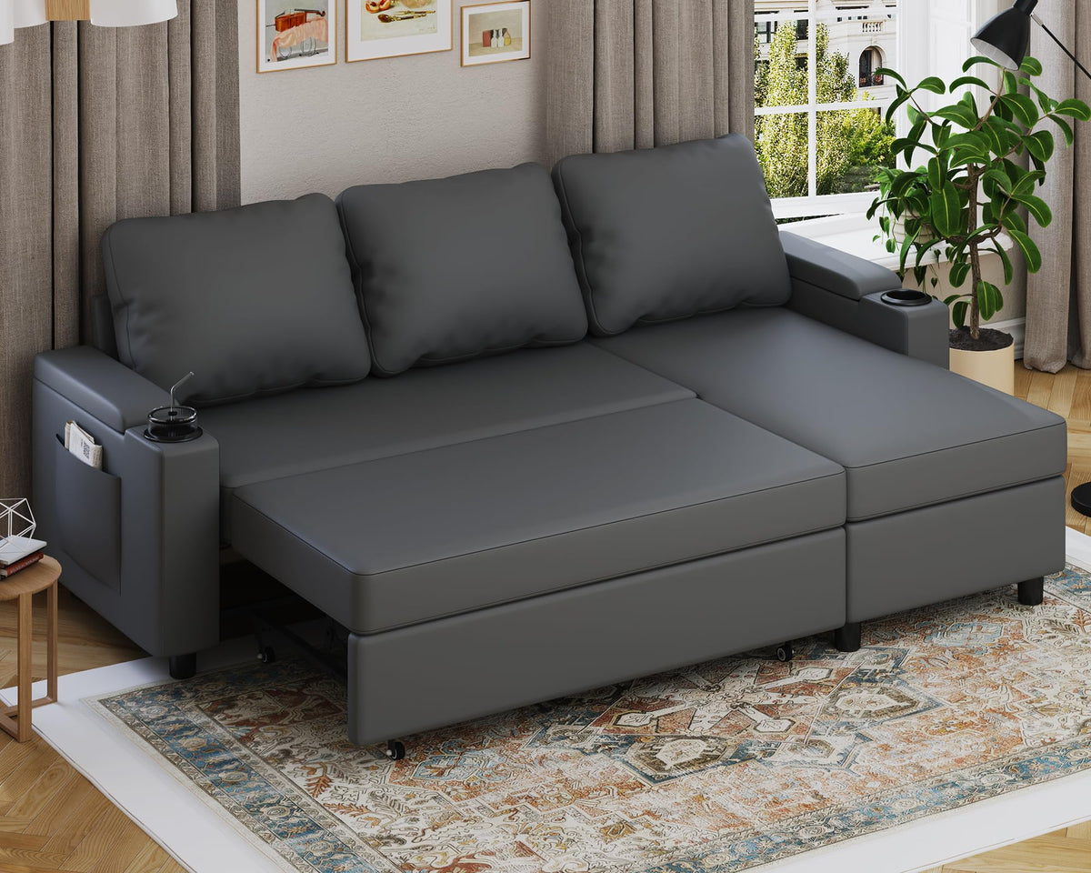 Devoko Ecksofa mit Schlaffunktion – 3-Sitzer, Bettkasten & Schlaffunktion