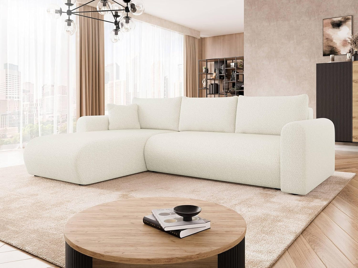 Mirjan24 Ecksofa Eliwo L-Form, Schlafsofa mit Bettkasten, Wohnlandschaft mit Schlaffunktion, modernes Polstersofa, universelle Ottomane