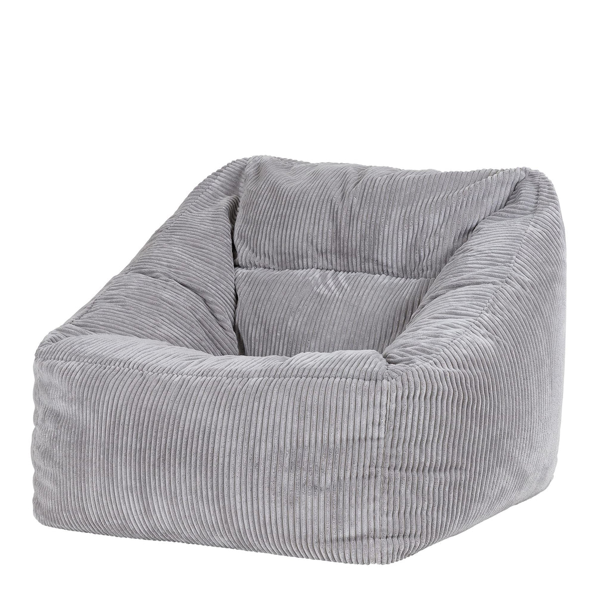 Icon Natalia Sitzsack Sessel mit Hocker Beige – Flauschiger Cord, Bean Bag Chair für Wohnzimmer & Büro