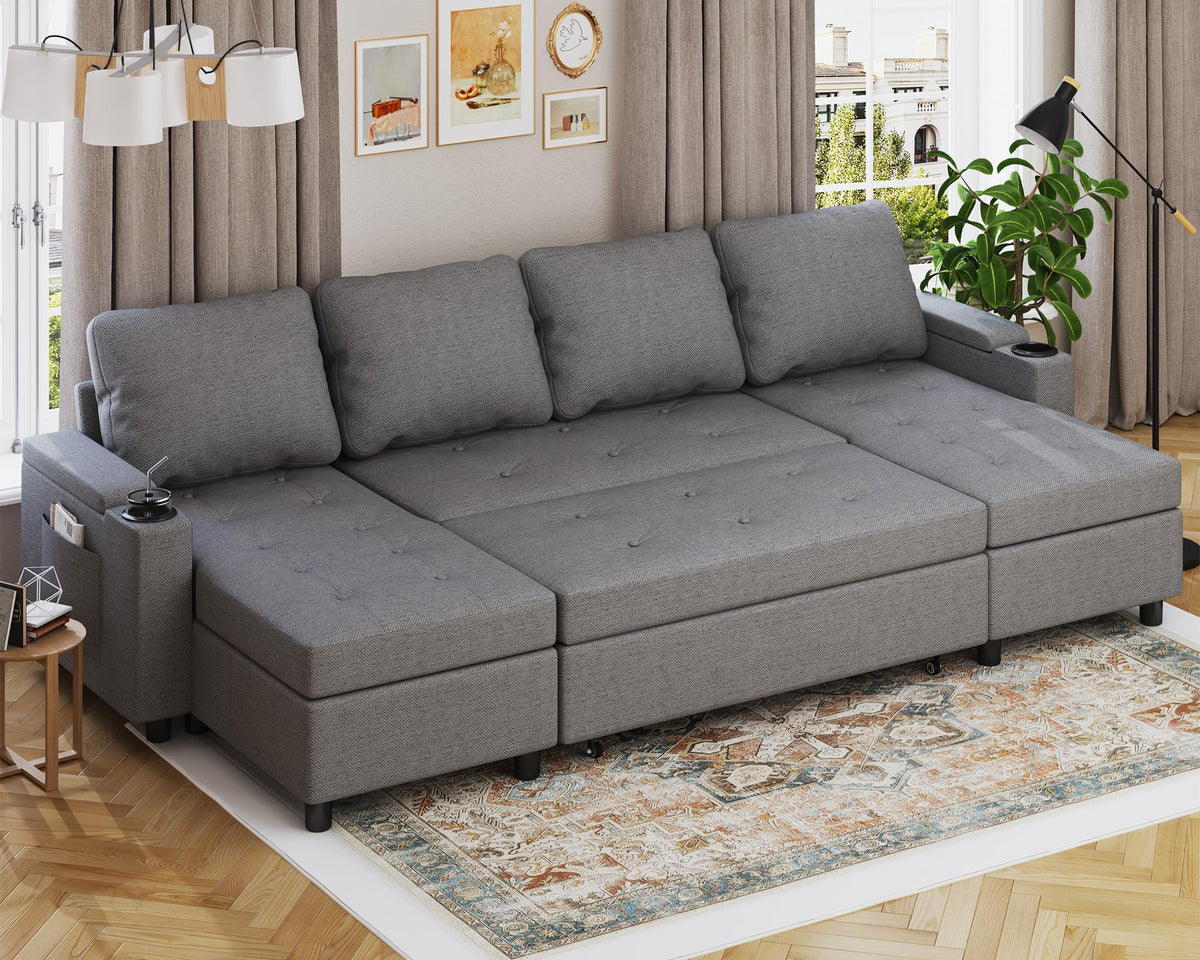 Devoko Ecksofa mit Schlaffunktion – 3-Sitzer, Bettkasten & Schlaffunktion